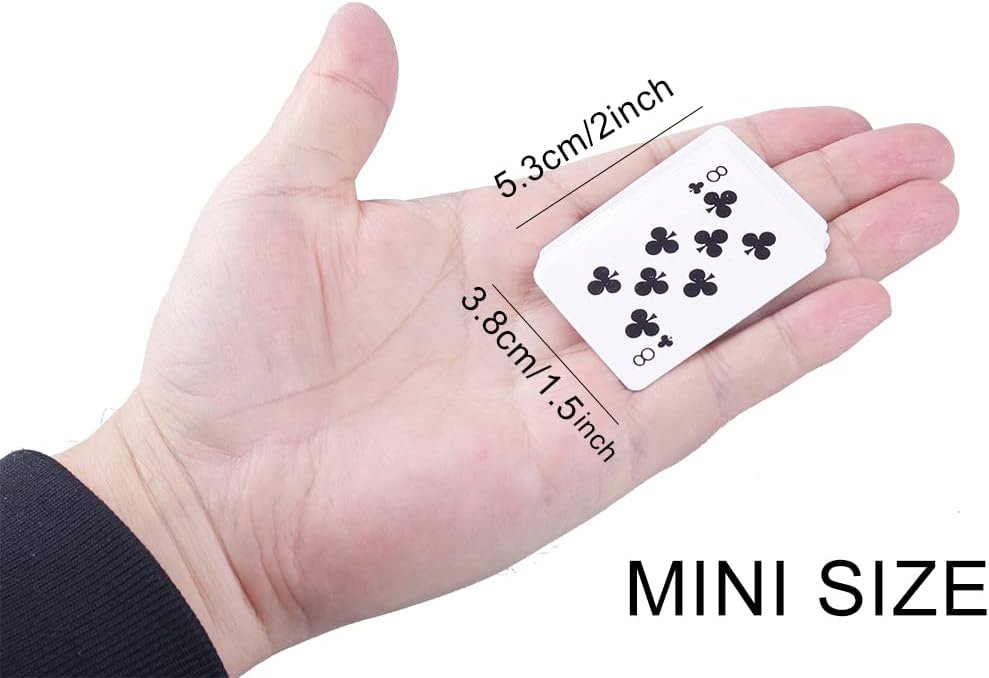 5 Decks Mini Playing Cards Party Favor, Miniature Poker Cards Traveling Decks Cards Festival Party Game Supply for Kids and Adults, 2 X 1.5 inch
