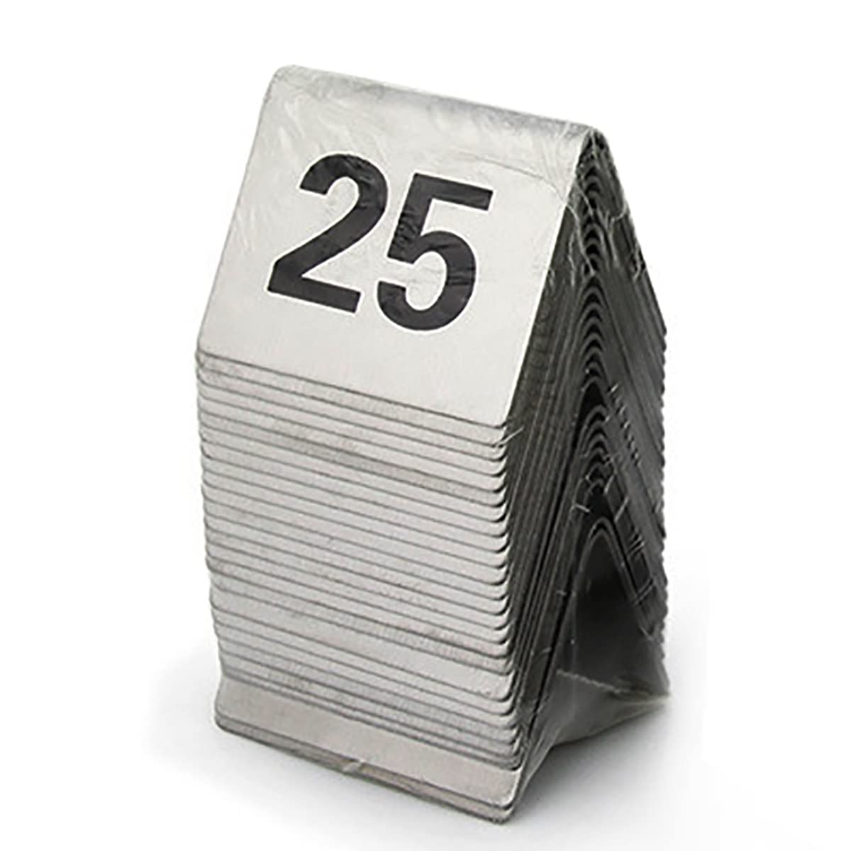GTHTUHFD Table Numbers 1-50/100, Double Sides Stainless Steel Table Numbers Tent Style Table Cards, Signs Plates Restaurant Cbar Place Table Marker/Number 1 To 25,Number 1 to 25