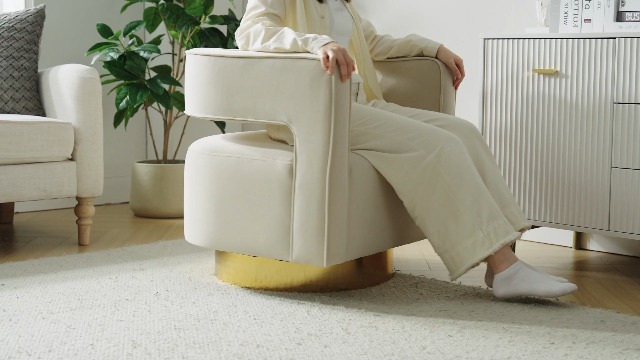 Sillón Barrel Giratorio Moderno Curvado Negro miniatura 7