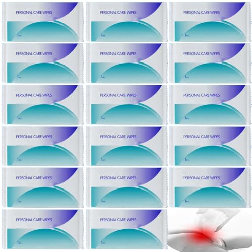 20Pack Luxury Individually Wrapped Skin Friendly Disposable Personal Care Wipes; Adult Anti-bacterial anti-pruritic Wet Wipes; Sensitive Skin Cleansing Toilet Wipe for Home,Travel, Daily Use