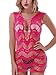FasiCat Women's Mesh Lingerie for Women Fishnet Babydoll Mini Dress Free Size Bodysuit (hotpink)