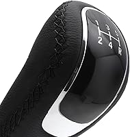 Vista 6 de Pomo de cambio de 5 velocidades, pomos de palanca de cambios manual pesados, mango de cambio de engranajes de cuero, transmisión universal manual