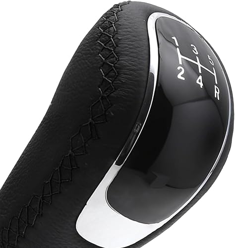 Miniatura 6 de Pomo de cambio de 5 velocidades, pomos de palanca de cambios manual pesados, mango de cambio de engranajes de cuero, transmisión universal manual