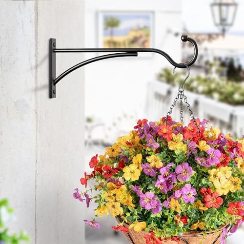 Set of 2 Black 8-Inch Outdoor Plant Hanging Hooks 2 Set of 2 Black 8-Inch Outdoor Plant Hanging Hooks - Image 2