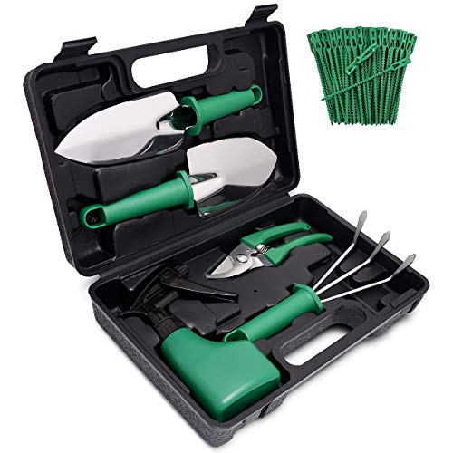 Preisvergleich Produktbild CT Gartenwerkzeug Sets, 5 teilige Gartengeräte Sets aus Edelstahl, ergonomischer Griff Gartenarbeits-Set mit Tragetasche, Geschenk für Gartenliebhaber