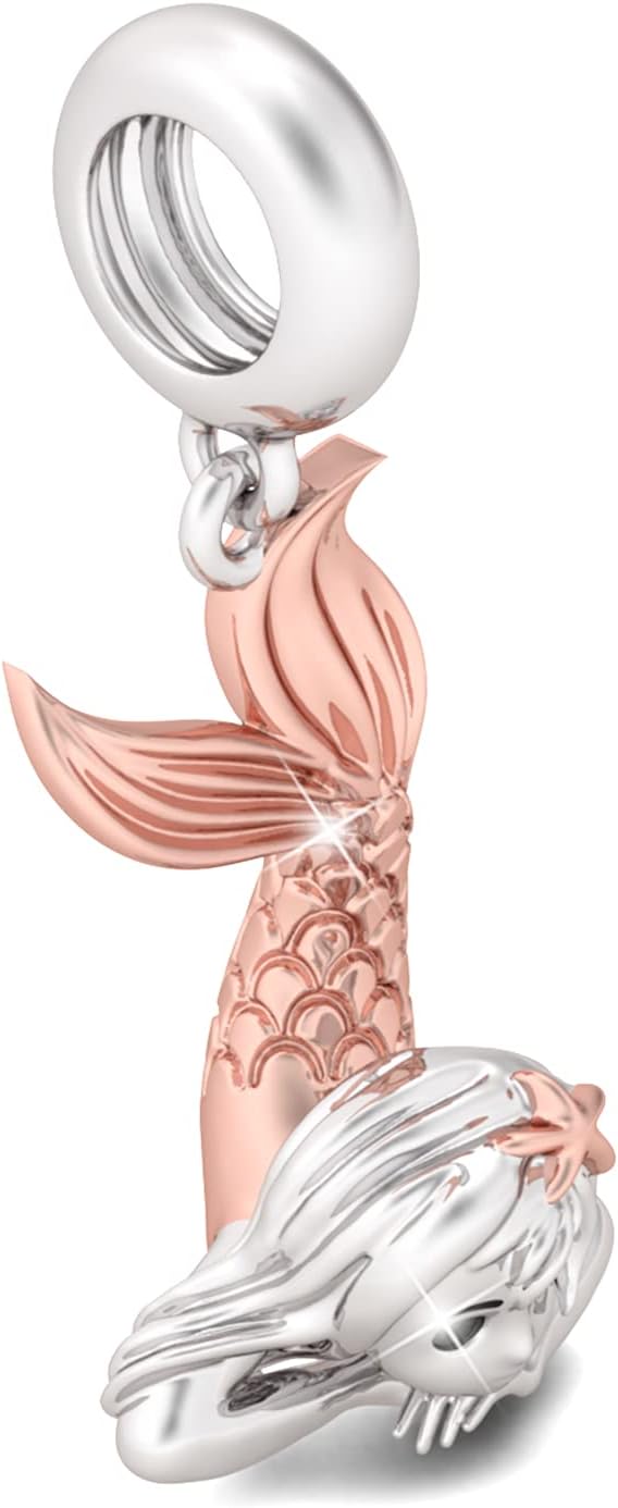 GNOCE Ballet/Sleeping Mermaid Pendant Dangle Charms 925 Sterling Silver Charms For Women Wife Jewelry Gift Fits Bracelets/Necklace Mermaid - Image 8