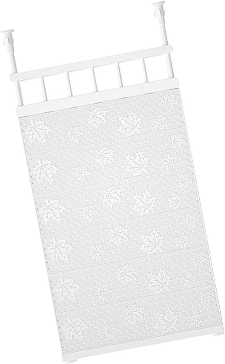 PRETYZOOM Retractable Wardrobe Storage Rack Layered Shelf Organizer for Closet Kitchen and Bathroom Non-perforation Design White