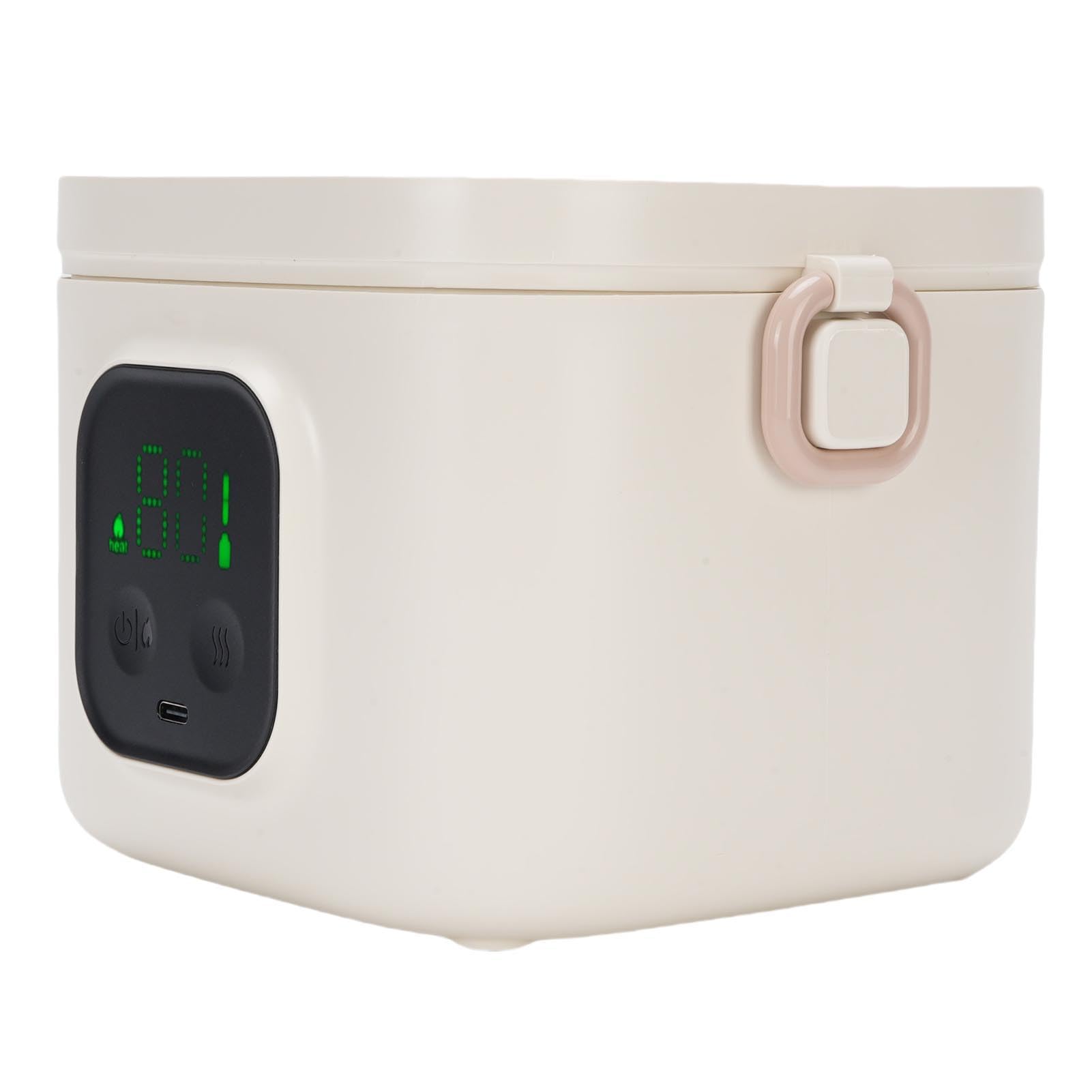 Zerodis Lunch Box Elettrico Senza Fili, Scaldavivande Portatile da 25 W con Contenitore da 500 ML in Acciaio Inossidabile 304, Riscaldamento Rapido, 8800 MAh, per Studenti Scolastici Viaggi in Ufficio