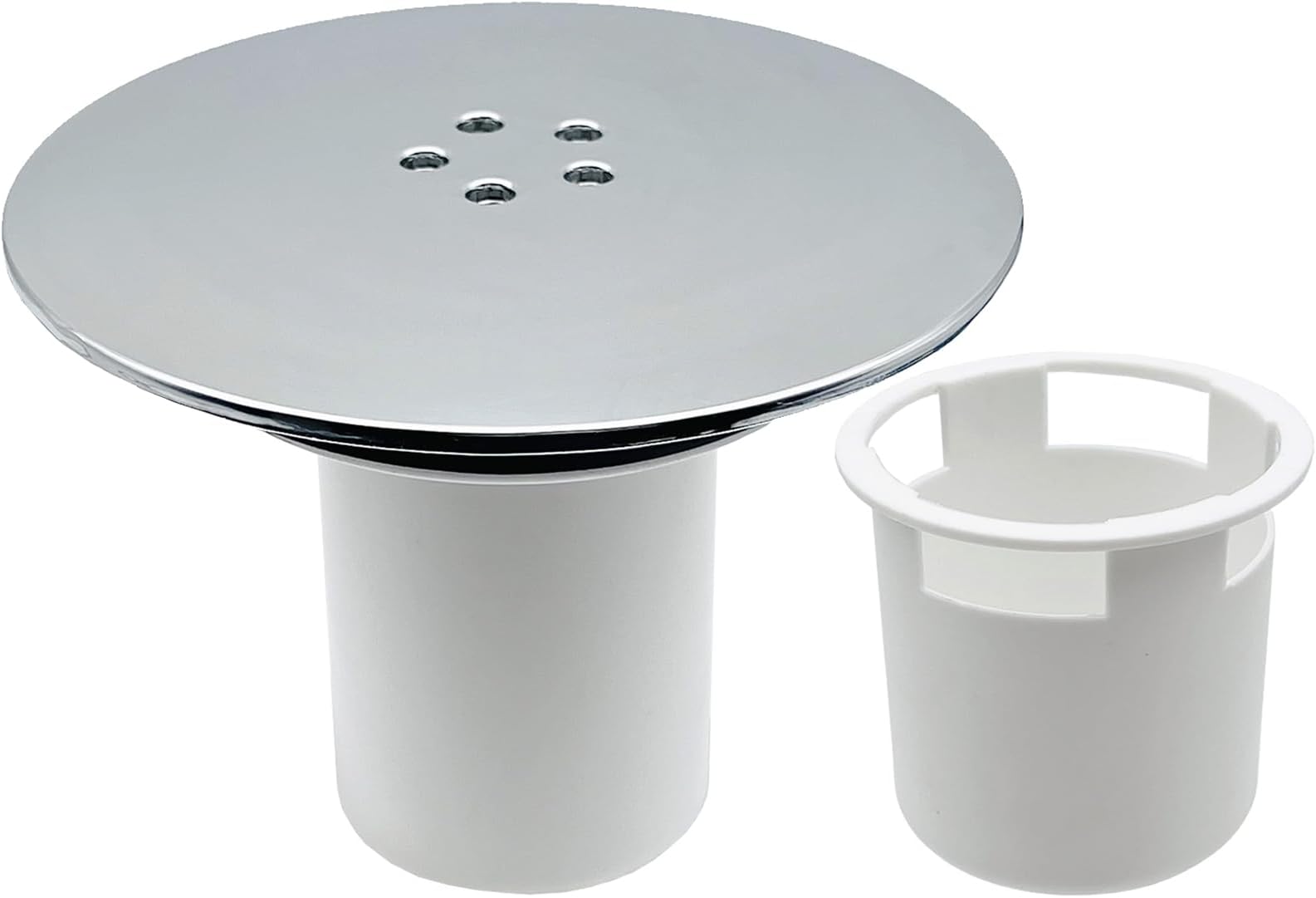 Shower Drain Cover, Chrome Shower Trap Cover Replacement, 90mm / 115mm Shower Plughole Cover, Removable Top Shower Waste Cover, Shower Tray Plug Hole Cover, Shower Tray Drain Cover Fast Flow