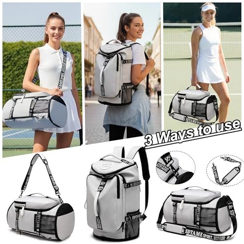Image of SDTAME Gym Duffel Backpack with Shoe Pocket & Laptop Sleeve