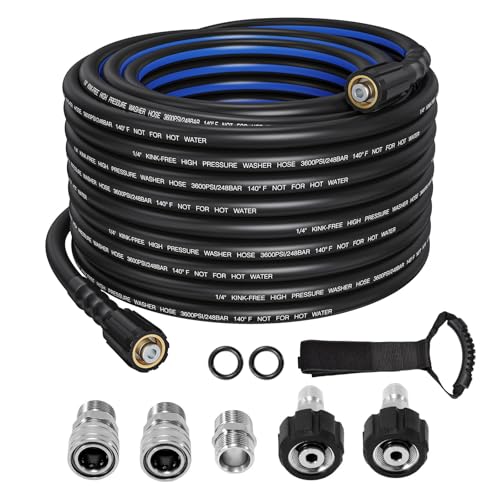 ClearRush Pressure Washer Hose 50FT Kink Resistant 1/4