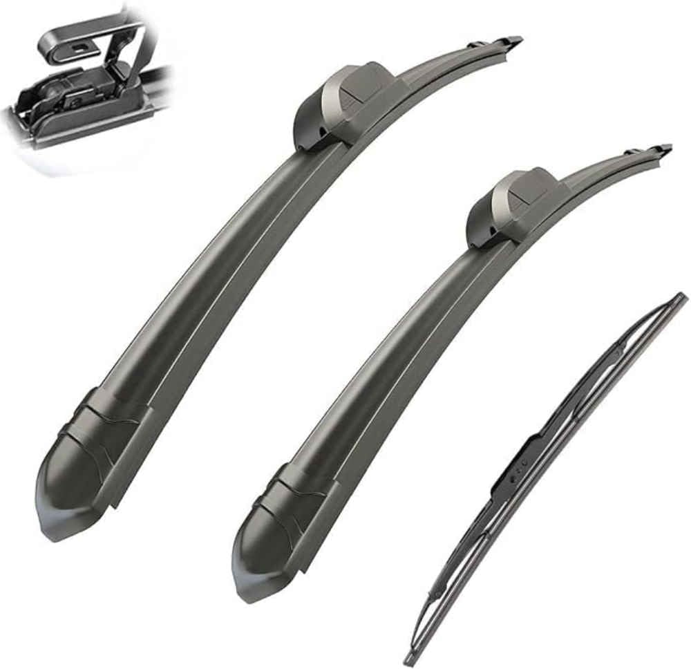 XYUASDGB Premium Exact Fit Windscreen Wiper Blades for Mitsubishi Pajero V60 Montero Shogun MK3 2000-2005 2006 Durable Natural Rubber Easy Fit for a Quiet and Streak Free Wipe
