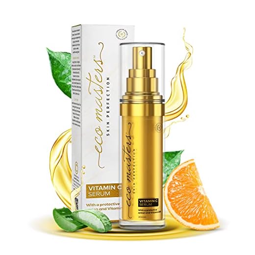 EcoMasters Vitamin C Serum för Ansiktet - 30ml – Hudvårdstoner i Hög Styrka, Rengörings och Antirynk Serum med Hyaluronsyra, Aloe Vera & Tea Tree Olja, Vegan Vänlig Vätskebaserad Ansiktsbehandling