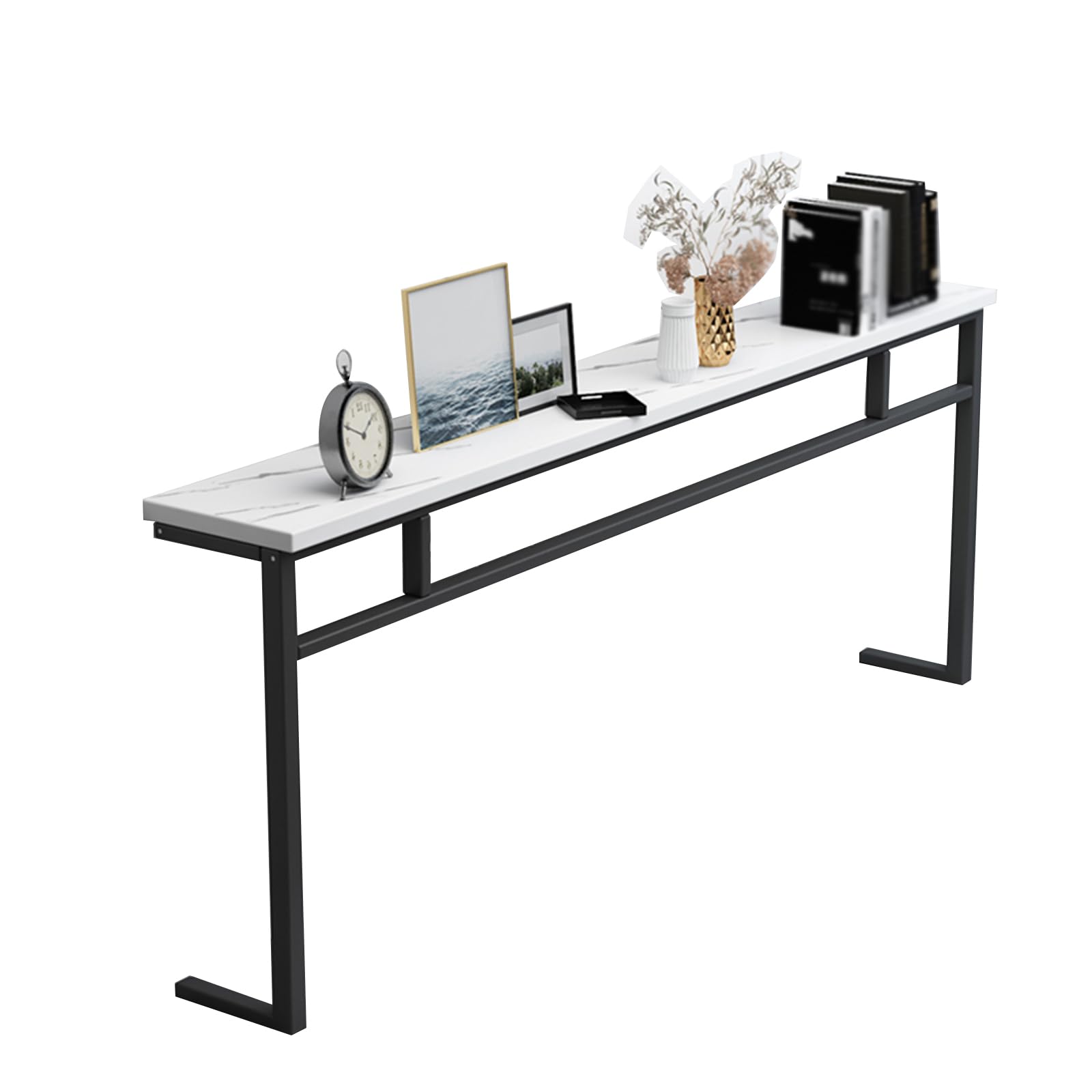 Thin Industrial Sofa Tables Industrial Black Metal Coffee Table, Black