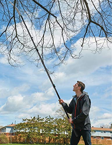 GARTOL Telescopic Pole Saw - 3.7-8.8 ft Extension Pole Tree Pruner Pruning Saw with 1.59 ft 3-Sides Razor-Toothed Blade, Comfortable Foam Grip and Lightweight Durable Aluminum Alloy Extendable Pole