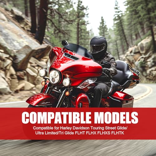 DREAMIZER Smoke 4.5" Wave Windshield Windscreen Compatible with Harley Touring Street Glide Ultra Limited Electra Glide Tri Glide FLHT FLHX FLHXS FLHTK 2014-2024 by DREAMIZER - Used condition - Image 6
