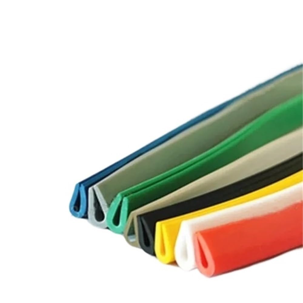 Striscia di gomma a U, altezza 7 mm x larghezza 4 mm, protezione for bordi di pannelli in vetro, metallo e legno, 1 pezz0(Green,10meters)