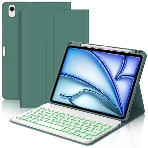 Ya en manzanajugosa.com: FOGARI Teclado para iPad Air 11 M2/M3 2024/2025, Funda con Español Ñ Teclado Bluetooth Retroiluminado para iPad Air 11 M2/M3 2024/2025, Verde Oscuro
