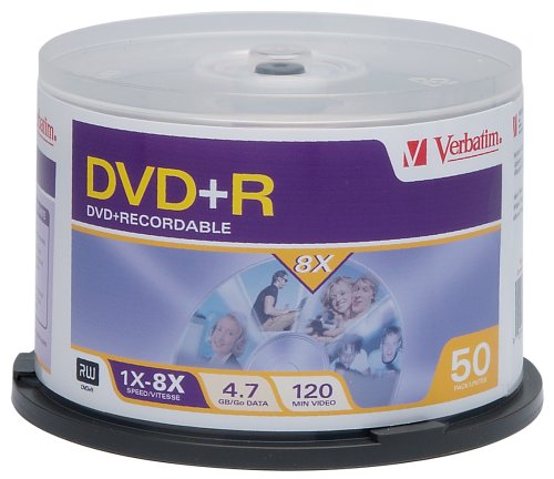 Verbatim 8X 4.7 GB DVD+R Spindle (50 Discs)