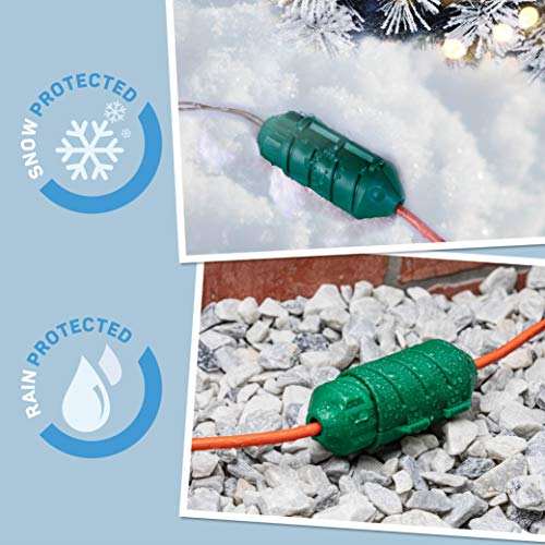 Outdoor Extension Cord Cover [Set Of 2] Extension Cord Connector - Indoor & Outdoor Water-Tight Cord Lock For Timers, Extension Cables, Reels, Transformers, Power Strips, Lights & Tools Green #TOP4