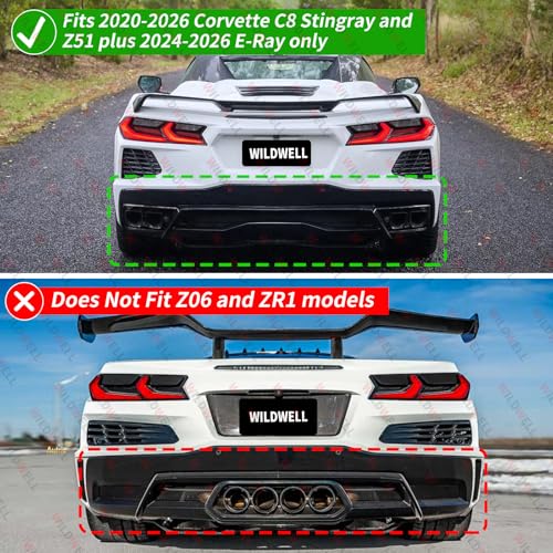 WildWell Rear Bumper Diffuser Compatible with 2020-2026 Chevy Corvette C8 by WildWell - Used condition - Image 4