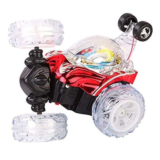 DYB Laddningsbar leksak RC stunt bil barn elektrisk leksak fjärrkontroll racerbil elektrisk radiostyrd småbarn bil med LED-ljus musik körning bilar prylar racing fordon present till barn (baubl