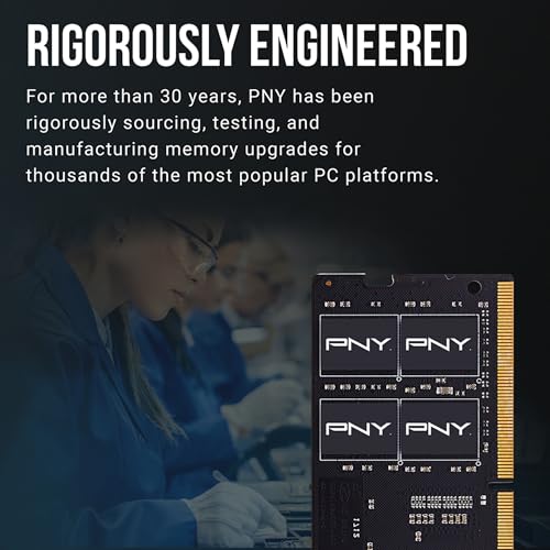 PNY 8Go Performance DDR4 3200MHz CL22 1.2V Mémoire pour Ordinateur Portable (MN8GSD43200-TB)