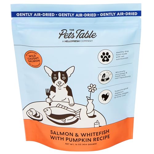 The Pets Table Salmon & Whitefish with Pumpkin Grain Free Air Dried Dog Food, 1 lb / 16 oz Bag