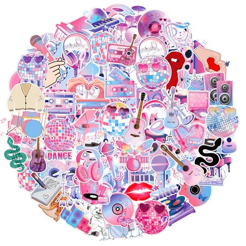 105Pcs Popular Music Stickers Fashion Singer Vinyl Stickers Decal Gifts for Lovers Party Favors Decorations Music Stickers for Kids Water Bottles Laptop Skateboard Guitars Phone