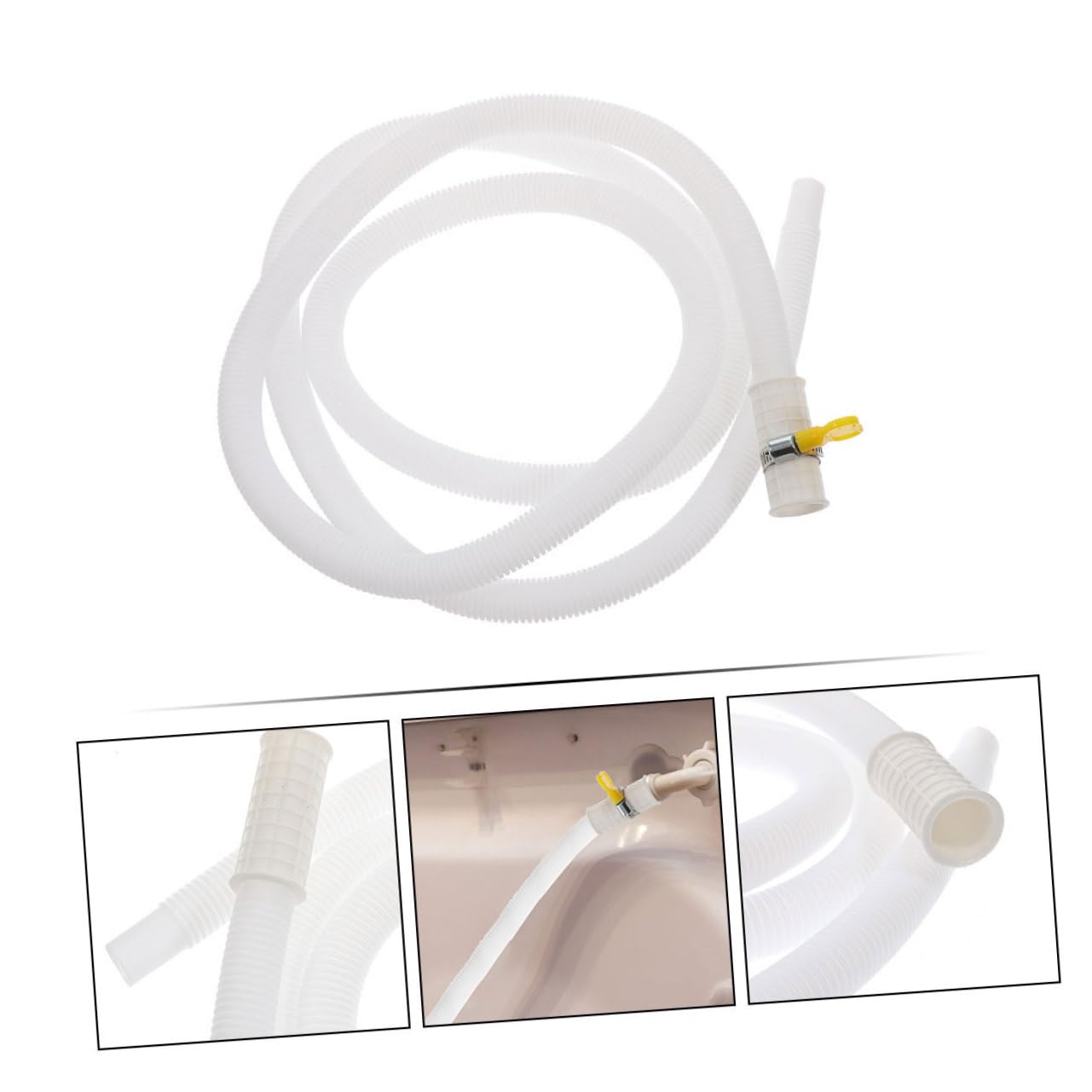 iplusmile Tubo Scarico Condensa per Condizionatore Bianco in Pe e Abs Flessibile con Fascette, Resistente e Mantiene Pulizia, per Unità Esterne