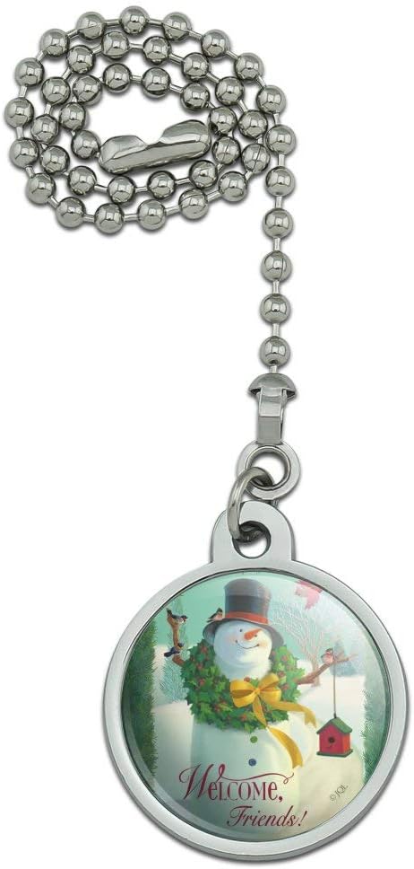 GRAPHICS & MORE Christmas Holiday Welcome Friends Snowman Ceiling Fan and Light Pull Chain