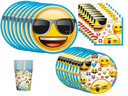emoji Birthday Party Supplies Bundle Pack for 8
