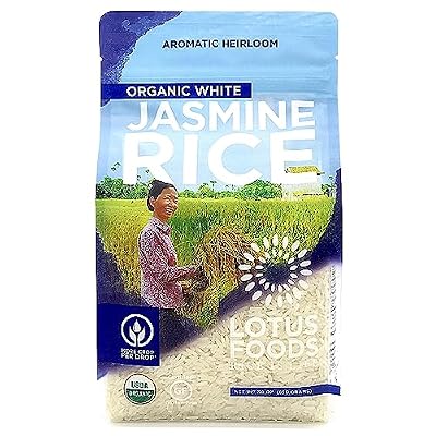 LOTUS FOODS Organic White Jasmine Rice, 30 OZ (Pack of 3)