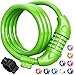 Titanker Bike Lock, 4ft Security Resettable Combination Coiling Bike Cable Locks with Mounting Bracket, 1/2 Inch Diameter (Green)