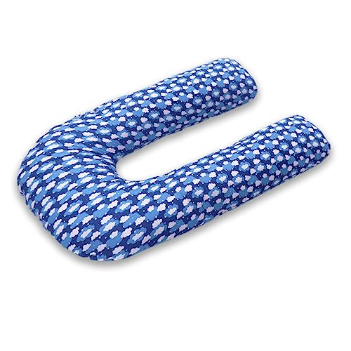 Image of COOZLY U Shaped Pregnancy Pillow | Maternity Pillow | 100% Cotton Removable Covers| Premium PregnoCare Fibres (U Super Premium, Clouds)