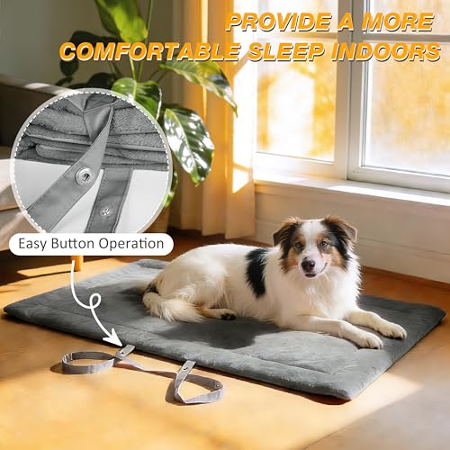 Kritter Planet wasserdichte Katze Hundematte, Faltbare Waschbare Haustier Outdoor Hundedecke für Reisen Camping Outdoor, Faltbare Haustiermatte mit Griffen, Kleine Mittlere Hundebettdecke 80 x 60CM