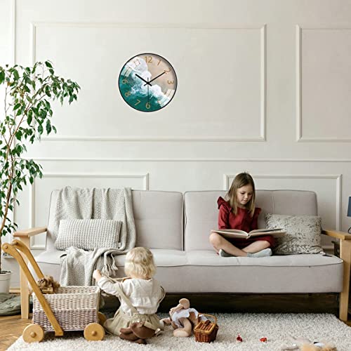 Image of Wall Clock 12 inch Silent Quartz Decorative Wall Clock Non-Ticking Classic Digital Clock Battery Operated Round Easy to Read Handheld Complete Home /Kitchen /Bedroom (405)