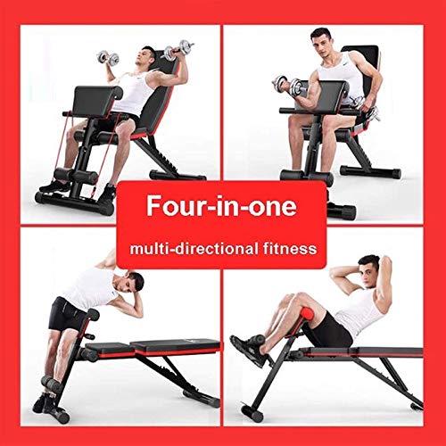 Tabouret d'haltères pliant, banc abdominal assis, banc d'entraînement plat, banc de musculation pliable et réglable, équipement de fitness à domicile pour exercices d'haltères, pour hommes et femmes – Image 5