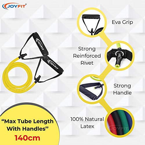 Image of JoyFit Resistance Tube, Toning Tube with Door Anchor for Exercise, Workout