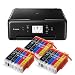 Produktbild Canon Pixma TS6250 TS-6250 All-in-One 3-in-1 Farbtintenstrahl-Multifunktionsgerät (Drucker, Scanner, Kopierer, USB, WLAN, Apple AirPrint) Schwarz + 15er Set IC-Office XXL Tintenpatronen