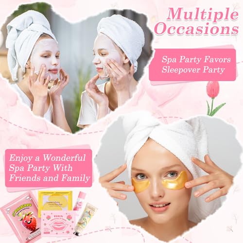 90 PCS Spa Party Supplies for Girls Women,Spa Gift Sets Favors Include Face Masks,Hand Cream,Lip Balm,Lip Mask,Under Eye Patches,Hair Band,Daughter Spa Birthday Sleepover Party Supplies for Girls by BliBling - Image 4