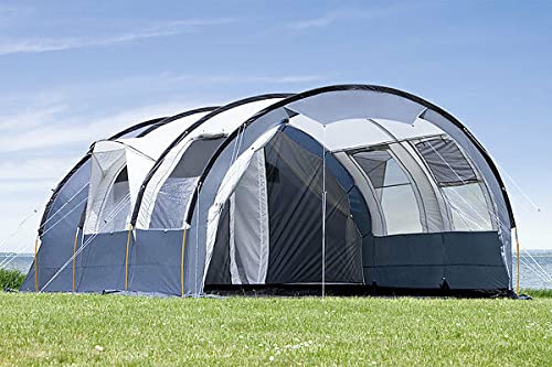 dwt Gobi Plus Tunnelzelt, Familienzelt für Abenteurer, wasserdicht, geräumig, in 4 Größen für 3 bis 5 Personen, 220 cm maximale Raumhöhe, Polyester-Gewebe, Größe:Gr.3 240x440x200 ohne SD