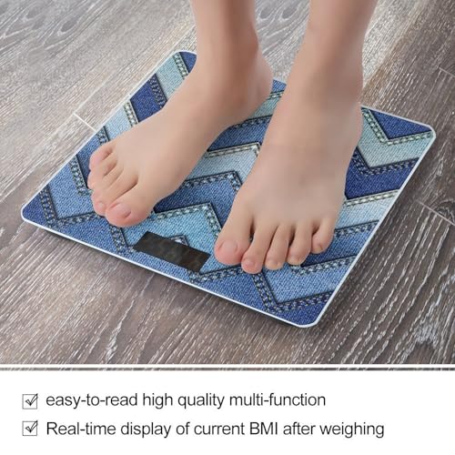 Báscula digital para baño en vidrio templado azul degradado miniatura 5