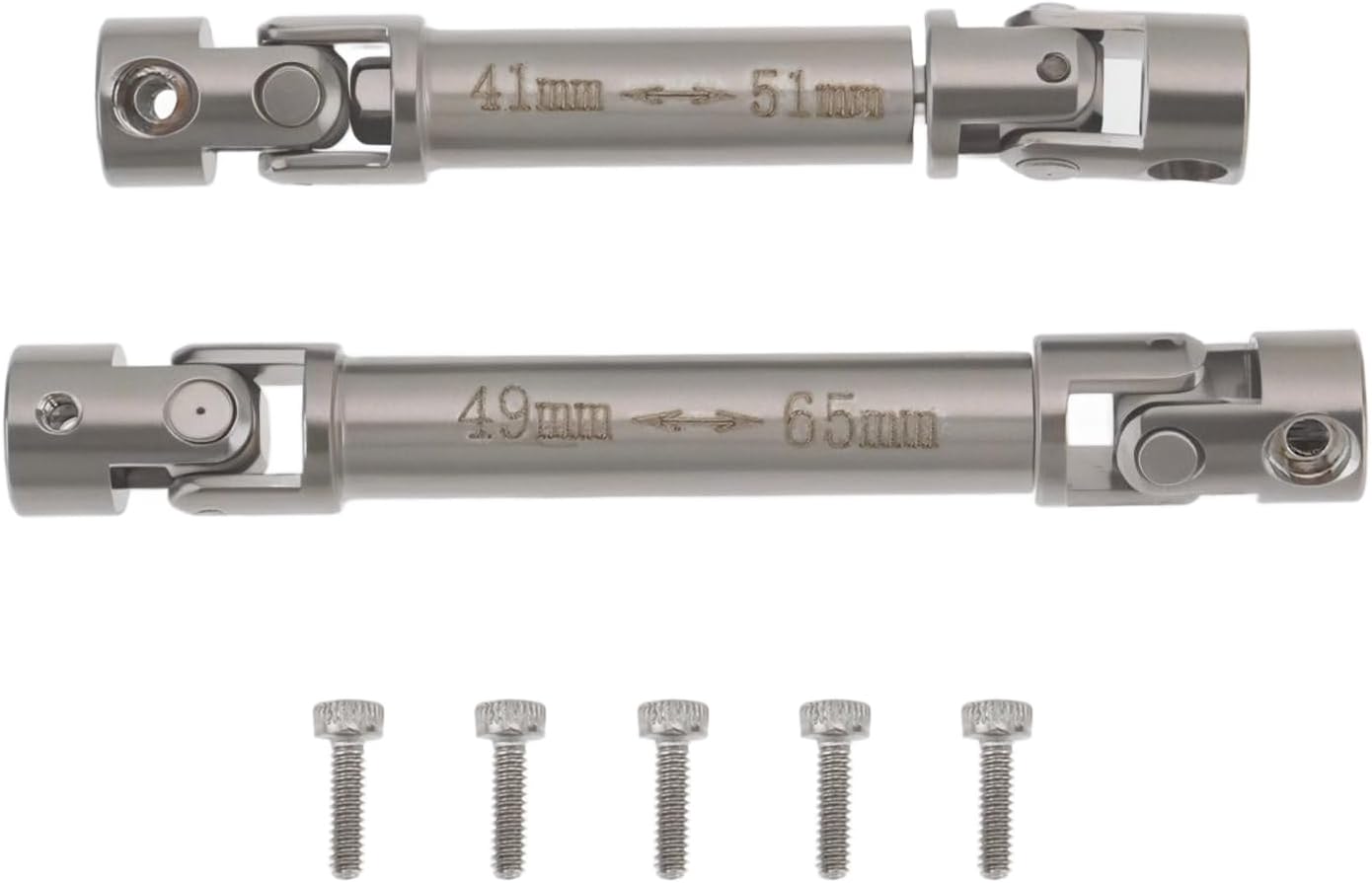 2Pcs RC Car Driveshaft Front and Rear Drive Shaft Metal Compatible with Redcat Ascent-18 1/18 RC Crawler Upgrades Parts Sliver