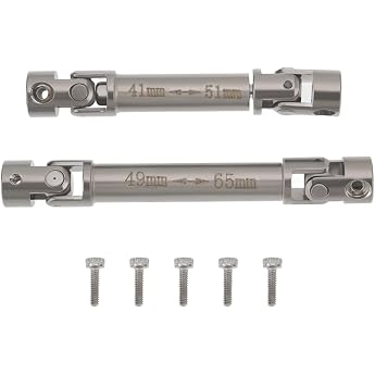 2 Pcs Front and Rear RC Car Drive Shaft Metal Compatible with Redcat Ascent-18 1/18 RC Crawler Upgrades Parts Silver