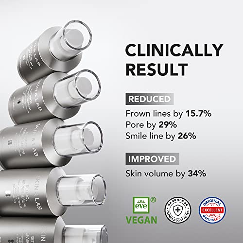 [Skin&Lab] Retinol Repair Serum | Contains Vegan Retinol, Bakuchiol And Peptides| For Reduce Wrinkles & Fine Lines, Smoothing | Daily Facial Essence | For Sensitive Skin Type | 1.01 Fl.oz #TOP2