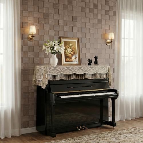 Paneles acústicos de pared 3D SMARTSTANDARD Mosaic 4 piezas 23.6" x 23.6", nogal miniatura 4
