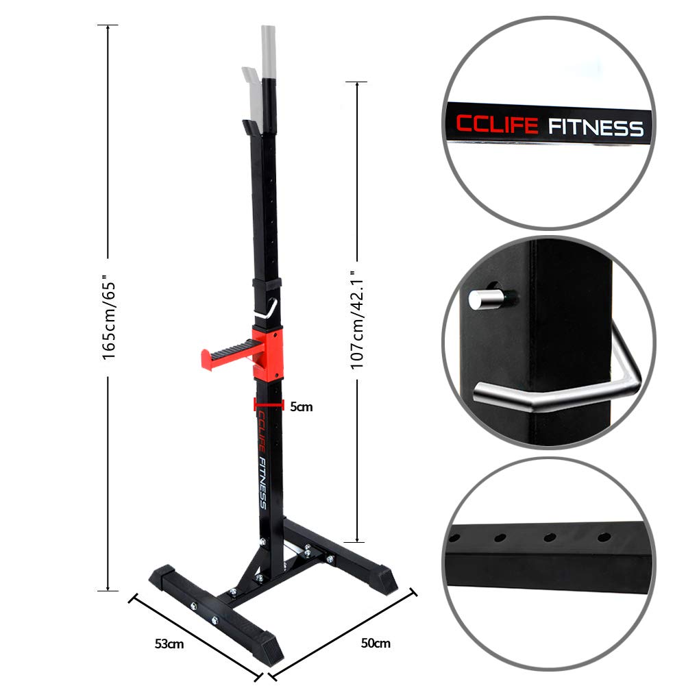 CCLIFE Squat Rack Verstellbare Kniebeugenständer Langhantelablage Höhenverstellbarer Multi-Funktions Barbell Rack bis 150 kg für Sportstudio Zuhause