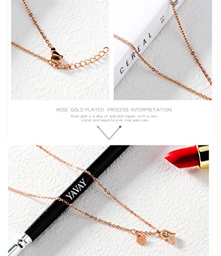 Image of Yellow Chimes Pendant for Women and Girls Rose Gold Pendant Necklace For Women | Staineless Steel Love Heart Pendant Chain | Birthday Anniversary Valentine Gift for Wife Girls Women