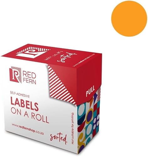 Redfern C13 Round Colour Code Label Rolls, Flu Orange